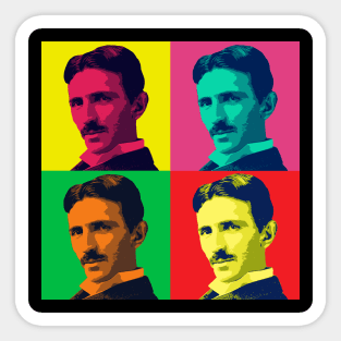 Genius Nikola Tesla Popart Geek Gifts Sticker